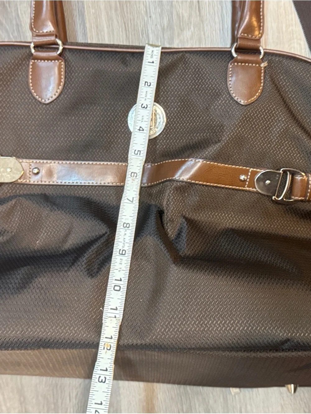 Chaps Brown Unisex Travel Tote Bag with Leather Trim